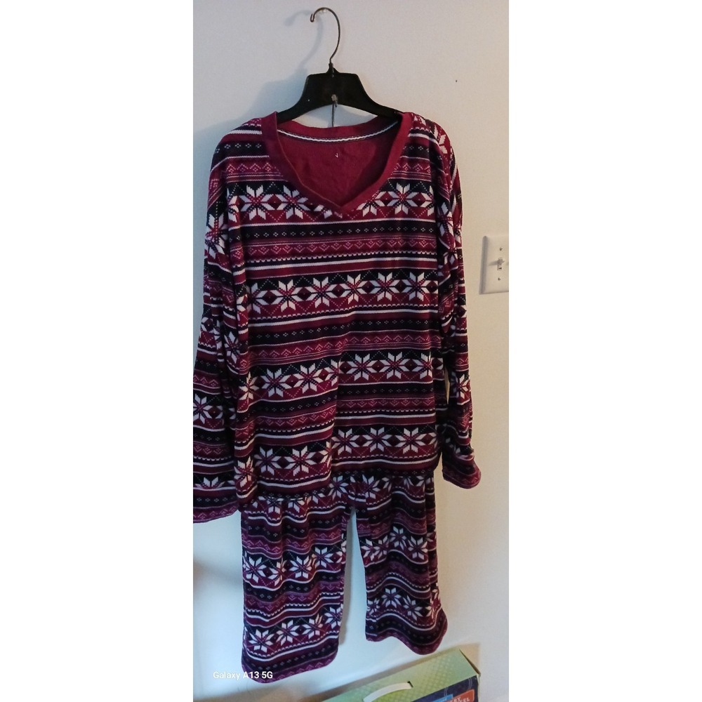 Women's 2pc Pajama Set L  Soft Long Sleeve Long Pants Winter Pjs   Nautica